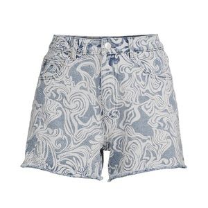 No Boundaries Juniors High Rise Destructed Midi Denim Shorts